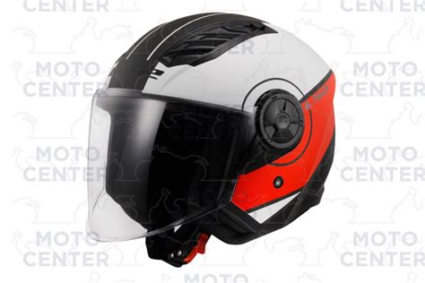 Casco Jet Ls Of Airflow Ii Cover Bianco Nero Rosso Opaco Visiera