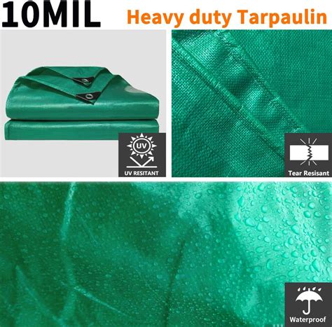 Tarps Heavy Duty Waterproof Mil Poly Tarps X Ft Green