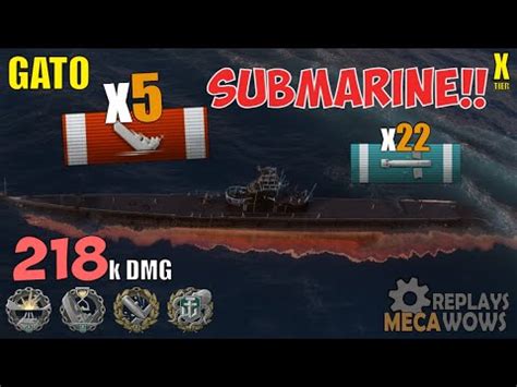 Submarine Gato Kills K Damage World Of Warships Gameplay Youtube