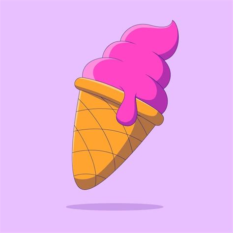 Ilustra O Do Cone Dos Desenhos Animados De Sorvete Vetor Premium