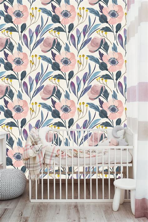 Removable Wallpaper Nursery Wallpaper Self Adhesive Wallpaper Etsy