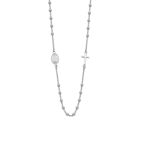 Sterling Silver Rosary Style Necklace Josephs Jewelers