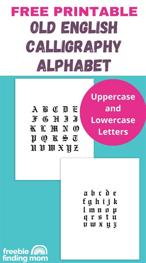 Printable Old English Calligraphy Alphabet