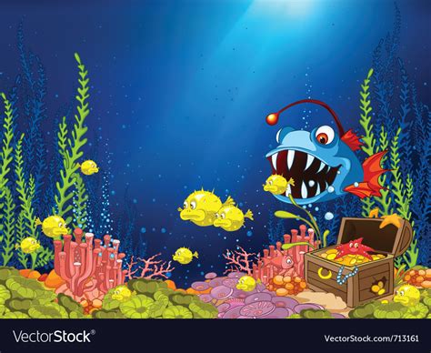 Ocean underwater cartoon Royalty Free Vector Image