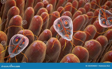 Giardia Lamblia Protozoan The Causative Agent Of Giardiasis Stock Illustration Cartoondealer