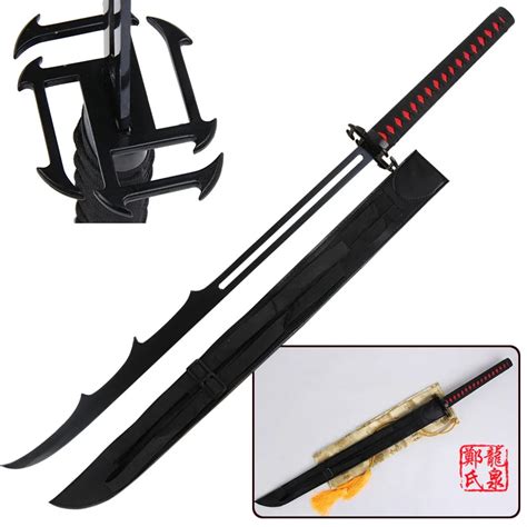 Free Shipping For Bleach Anime Sword Ichigo Steel Katana Replica Bankai