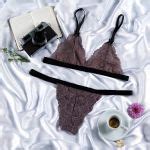 Conjunto de Lingerie Sexy de Renda sem Bojo Clube Íntima