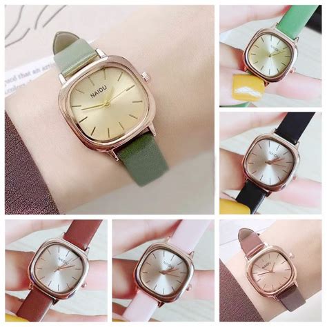 Jual Wbs Jam Tangan Wanita Pria Couple Polos Casual Dial Segi Fashion