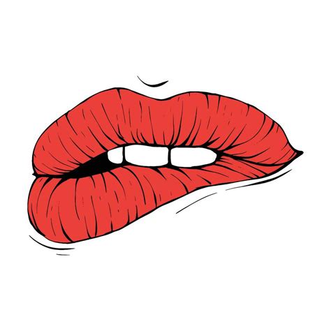 Vector red female lips sketch 26301429 Vector Art at Vecteezy