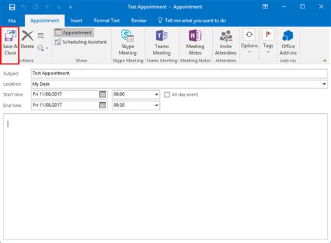 Create An Appointment In Outlook 2016 For Windows Information