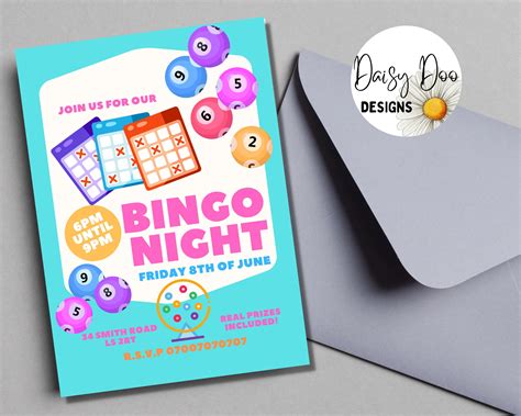 Bingo Invitation Instant Download Bingo Night Flyer Invitation, Bingo ...