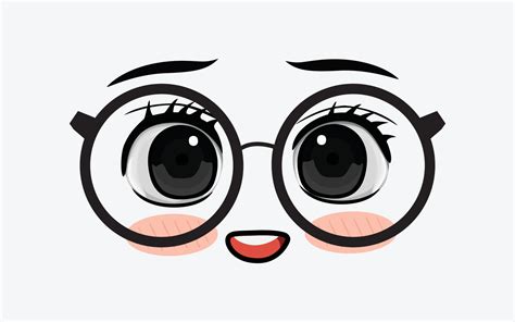 Vector of cute facial expressions by using glasses 20950146 Vector Art at Vecteezy