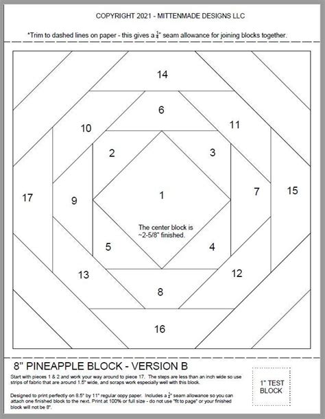 Fpp Print Your Own Pineapple Block With Center Etsy Uk