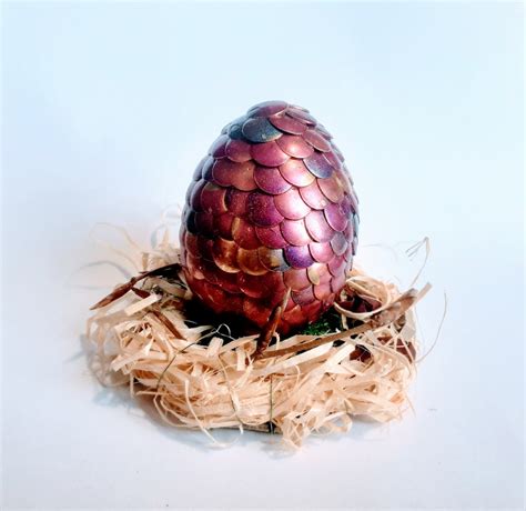 Fantasy Dragons Egg In Display Nest With Realistic Weightyness For