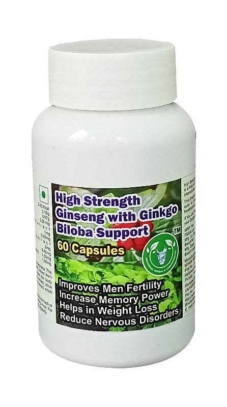 High Strength Ginseng With Ginkgo Biloba Support Capsule 60 Capsules At Rs 576 One In