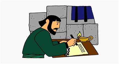 Paul Writing Letters In Prison Clip Art Library