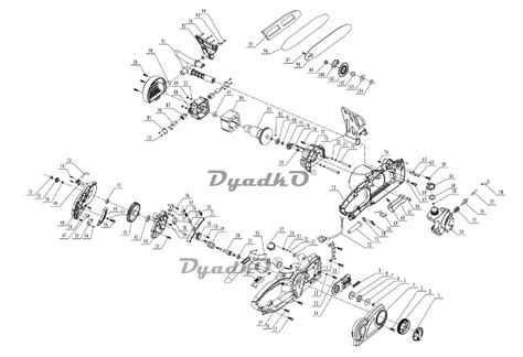 Схема (деталировка) пилы цепные электрические PIT PKE405-C. Подбор по ...