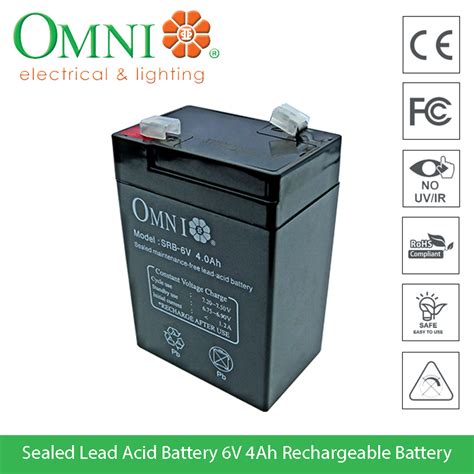 OMNI Sealed Lead Acid Battery 6V 4Ah SRB 6V4 Rechargeable Battery