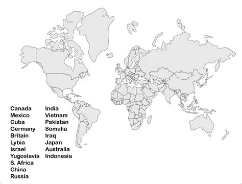 Printable World Map Worksheet - Printable JD