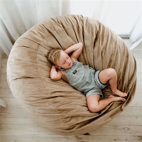 The Wombat Big Memory Foam Bean Bag Chair Pod 120 X 120cm Sand Baha