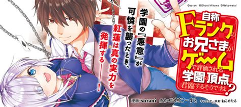 自称fランクのお兄さまがゲームで評価される学園の頂点に君臨するそうですよ？ 漫画：sorani 原作：三河ごーすと キャラクター原案