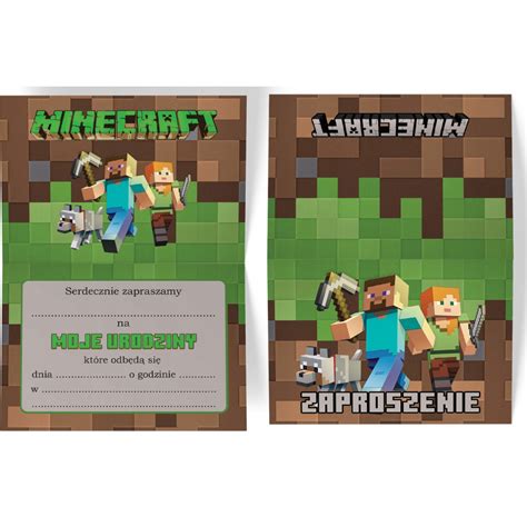 ZAPROSZENIE NA URODZINY MINECRAFT