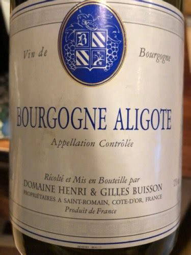 Domaine Henri Gilles Buisson Bourgogne Aligoté Vivino US