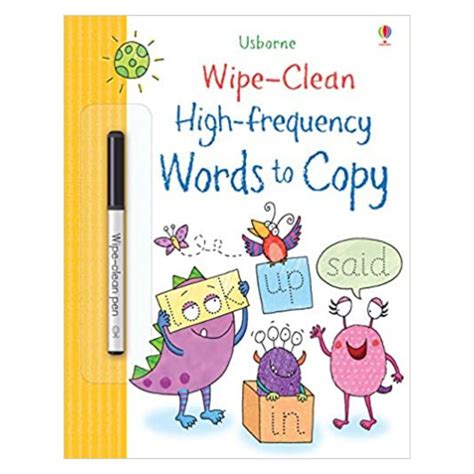 Usborne Wipe Clean High Frequency Words To Copy Brand New Softcover With Free Erasable Black