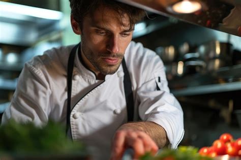 Premium AI Image An Attractive Male Chef Showcasing His Culinary