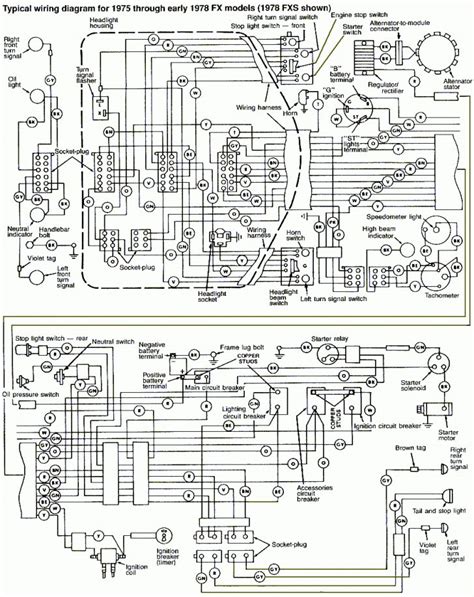 1975 1978 Harley Davidson Fx Fxe Wiring Diagram Shovelhead Harley