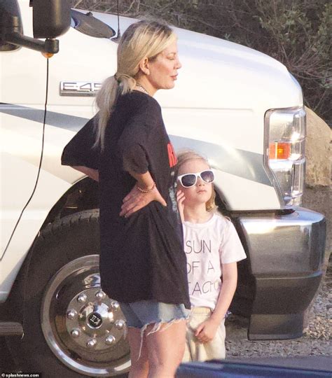EXCLUSIVE: Tori Spelling is seen staying in an RV at a California