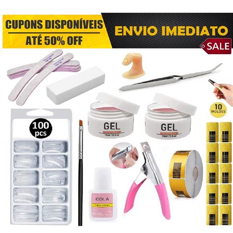 Kit Unhas Gel Completo Acrigel Manicure Profissional Unha Fibra Envio