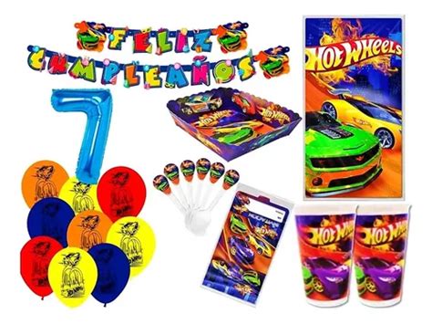 Kit Decoración Hot Wheels X24 Niños Bombas Latex Numero Cuotas sin interés