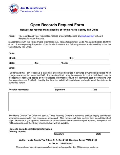 Harris County Texas Open Records Request Form Fill Out Sign Online