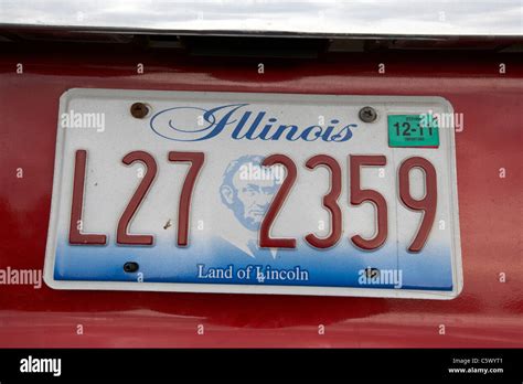 illinois land of lincoln vehicle license plate state usa Stock Photo ...