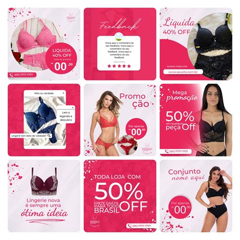 Templates Canva Moda Íntima Lingerie Artes Editáveis Bônus