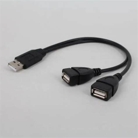 New Usb 2 0 Male To 2 Dual Usb Female Jack Splitter Hub Power Cord Adapter For Pc Laptop In Usb