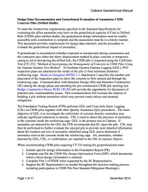 Fillable Online Dot Ca Design Data Documentation And Geotechnical