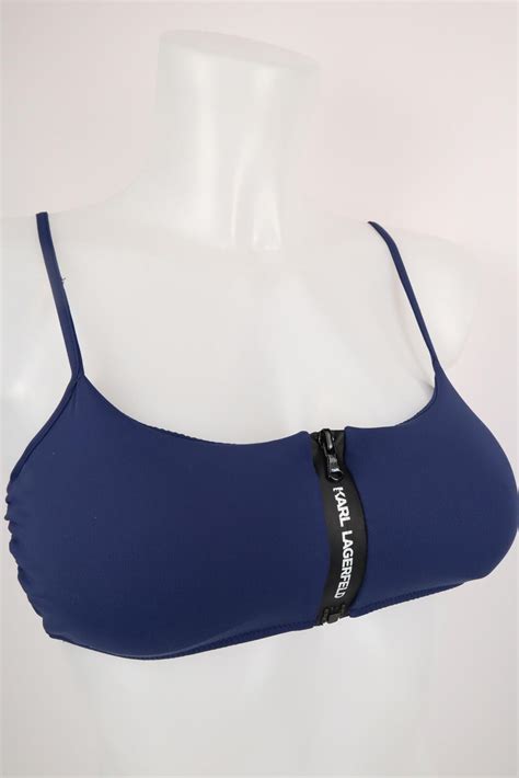 Karl Lagerfeld Damen Bademode Gr M Blau Neu Top Bikini Oberteil