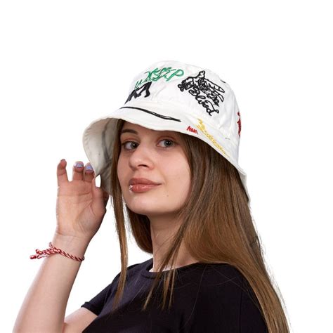 100 Cotton White Bucket Hat Colorful Hatunisex Bucket Hat Beach