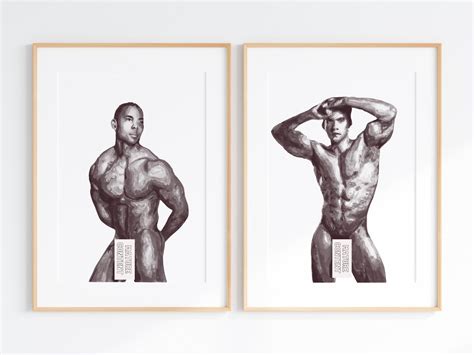 Gay Art Prints Set Of 2 Queer Artwork Print Black And White Etsy