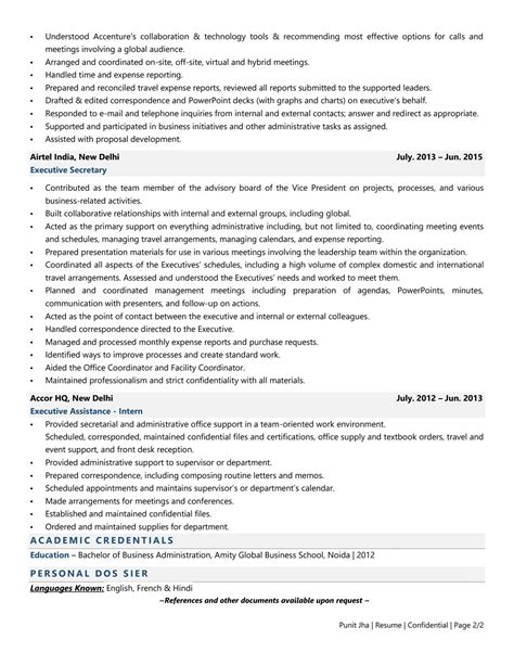 Executive Secretary Resume Examples And Template With Job Winning Tips