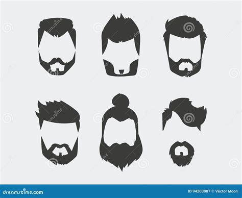 Hipster Shave Haircut In The Barbershop Vector Black And White