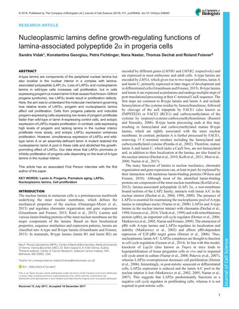 PDF Nucleoplasmic Lamins Define Growth Regulating Functions Of Lamina