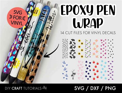 Pen Wrap Svg Glitter Pen Wraps Pen Wraps For Vinyl Epoxy Etsy New Zealand