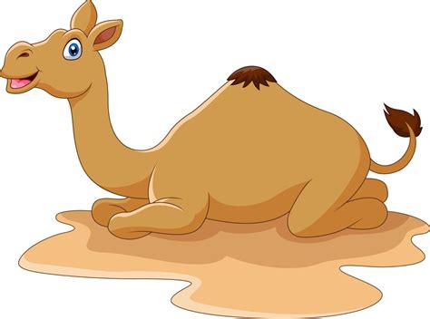 Cartoon Funny Camel Sitting In Desert Vector Art At Vecteezy