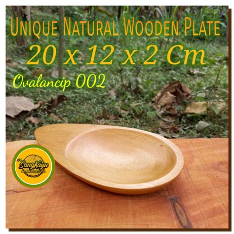 Ovale Wooden Plates X Cm Piring Kayu Oval Lancip Piring Saji