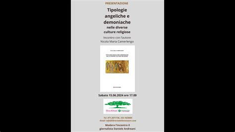 Nicola Maria Camerlengo Presenta Tipologie Angeliche E Demoniache