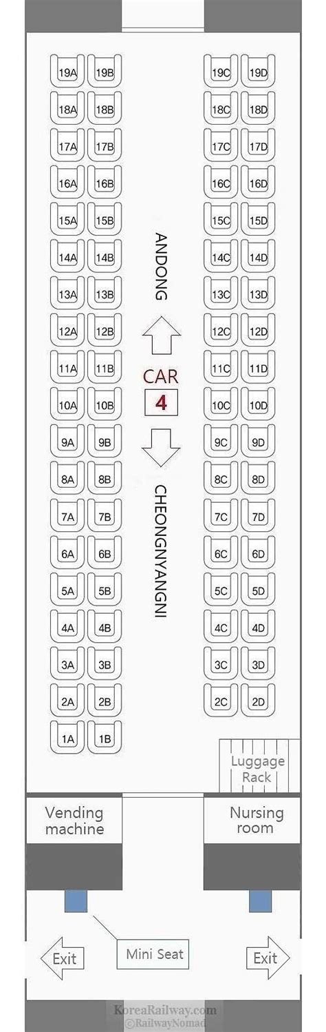 좌석배치도 고속열차 KTX 이음 한국철도