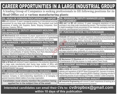 Group Of Companies Jobs In Karachi 2024 Job Advertisement Pakistan